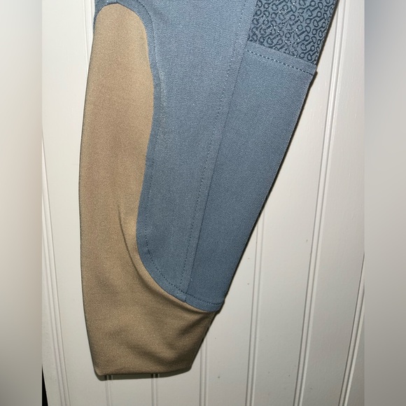 Dover Saddlery Gray, Blue and Brown Women's Riding Pants Breeches - Picture 4 of 14